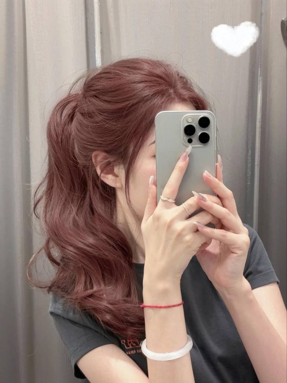 Rose brown extension half-up ponytail